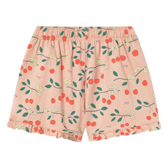 Tinycottons - Pantalones Cortos de Algodón Orgánico con Estampado de Cerezas | Rosa
