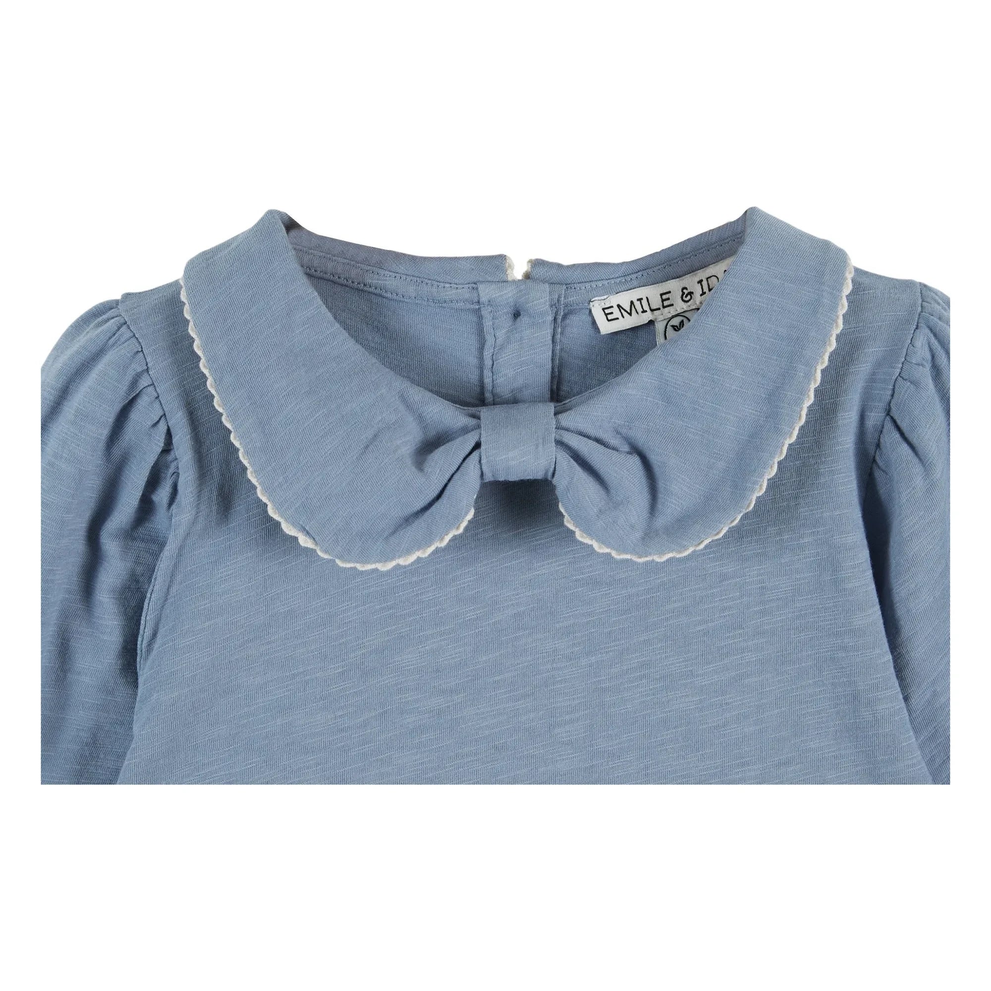 Emile et Ida - Organik pamuk yakalı T-shirt | Mavi
