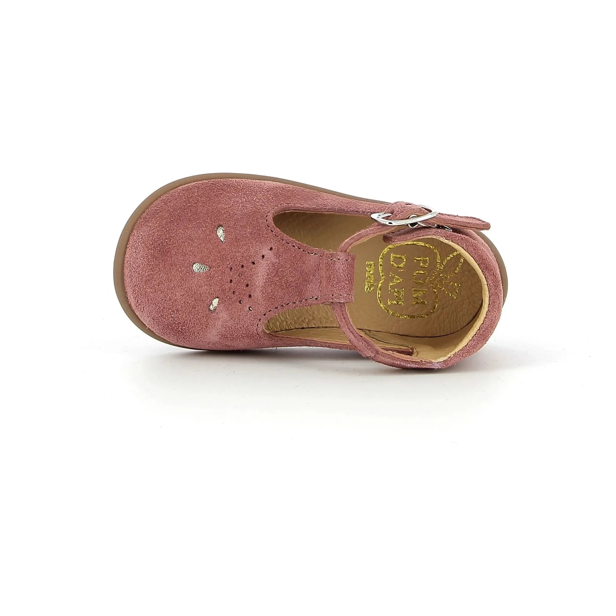Pom d'Api - Sandalias de terciopelo Salomé de pie | Rosa