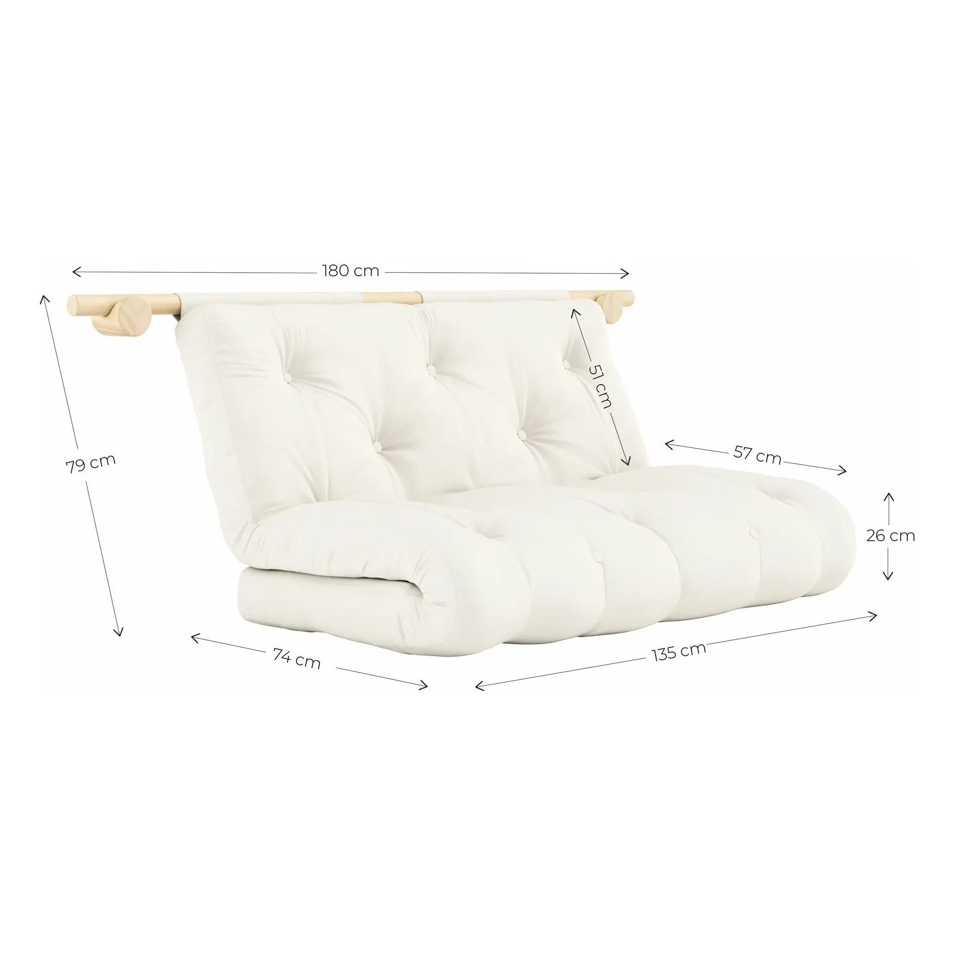 Karup Design - Cama intermedia Kancalı 135x200 cm | Crema