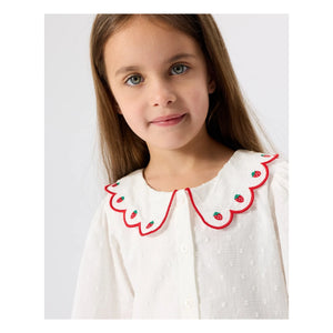 Goldie + Ace - Blusa corta fresa | Marfil