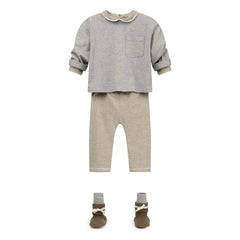 Gray Label - Leggings a rayas Mini Algodón Orgánico | Marrón caqui