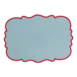 Bitossi - Juego de 2 manteles individuales azul aguamarina