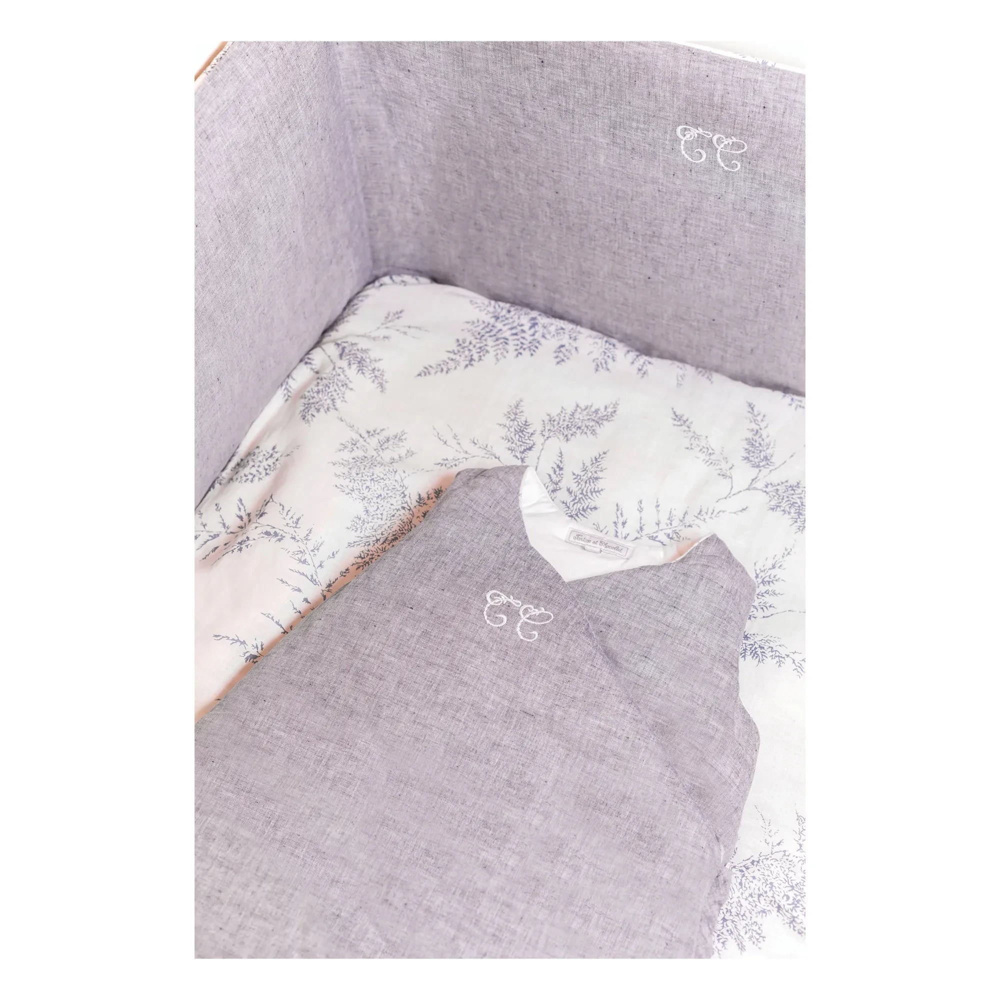 Tartine et Chocolat - Protector de cuna Foliage | Gris