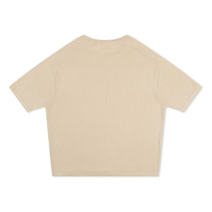 Matona - Camiseta de Algodón Orgánico de Punto Fino con Corte Recto | Crema