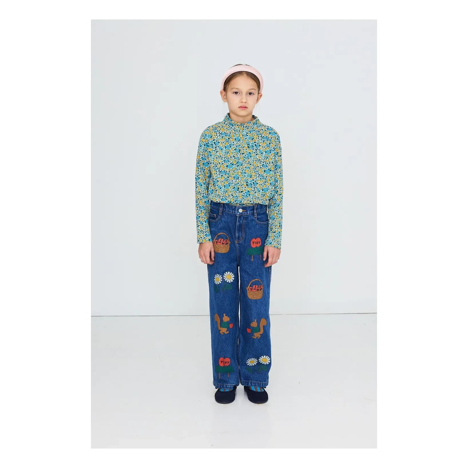 Tinycottons - Jersey de cuello alto a rayas de algodón orgánico | Azul