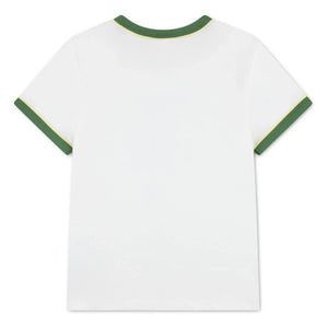 Lacoste - Camiseta de algodón orgánico con contraste | Blanco roto