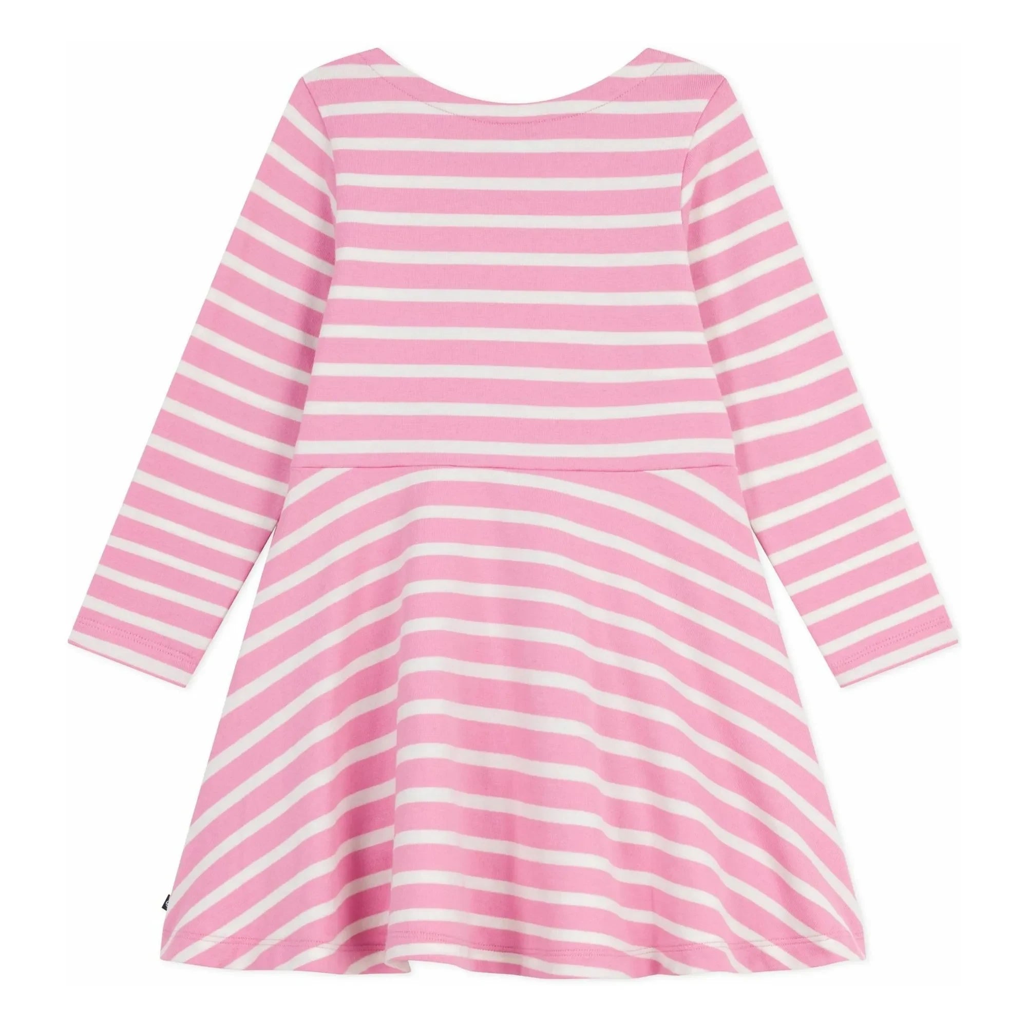 Petit Bateau - Vestido de algodón orgánico a rayas | Rosa caramelo
