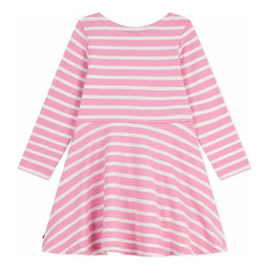 Petit Bateau - Vestido de algodón orgánico a rayas | Rosa caramelo