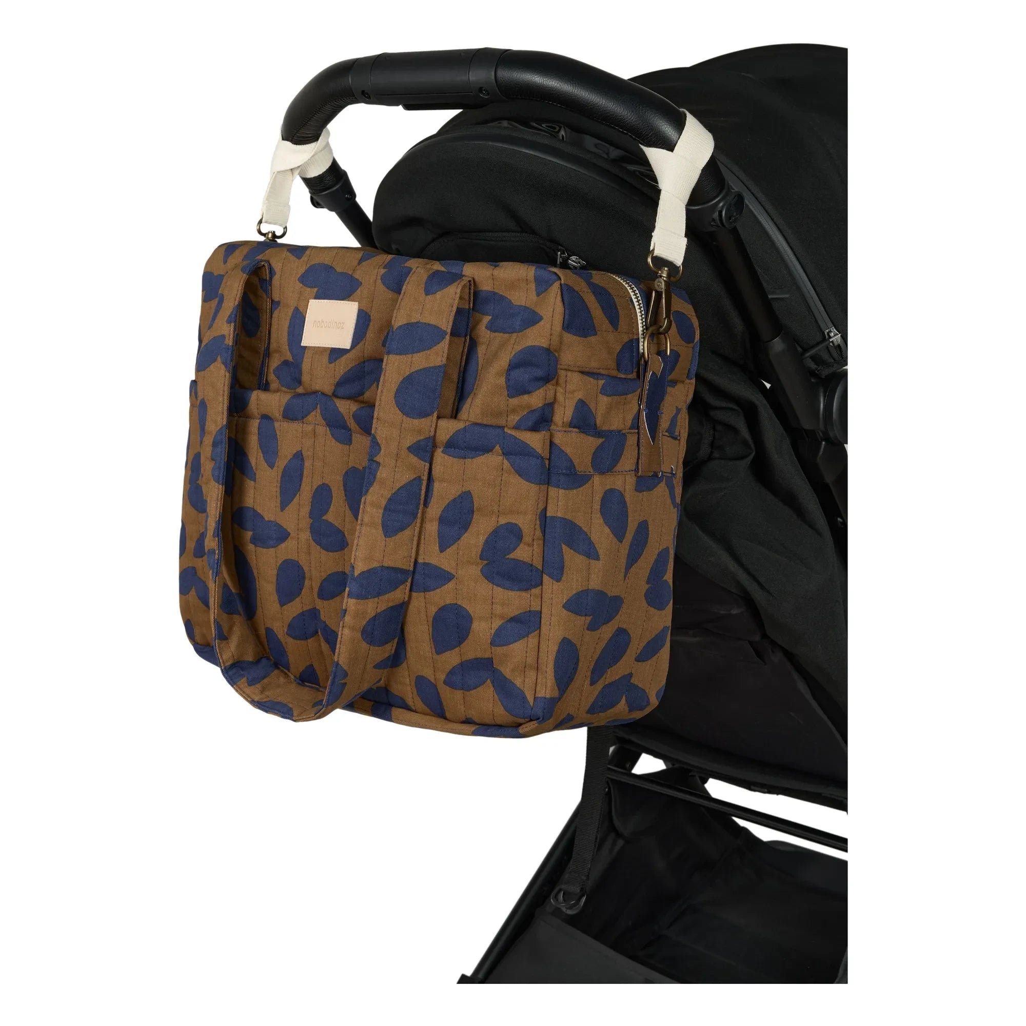 Nobodinoz - Bolso cambiador impermeable Hyde Park Blue Leaves | Azul