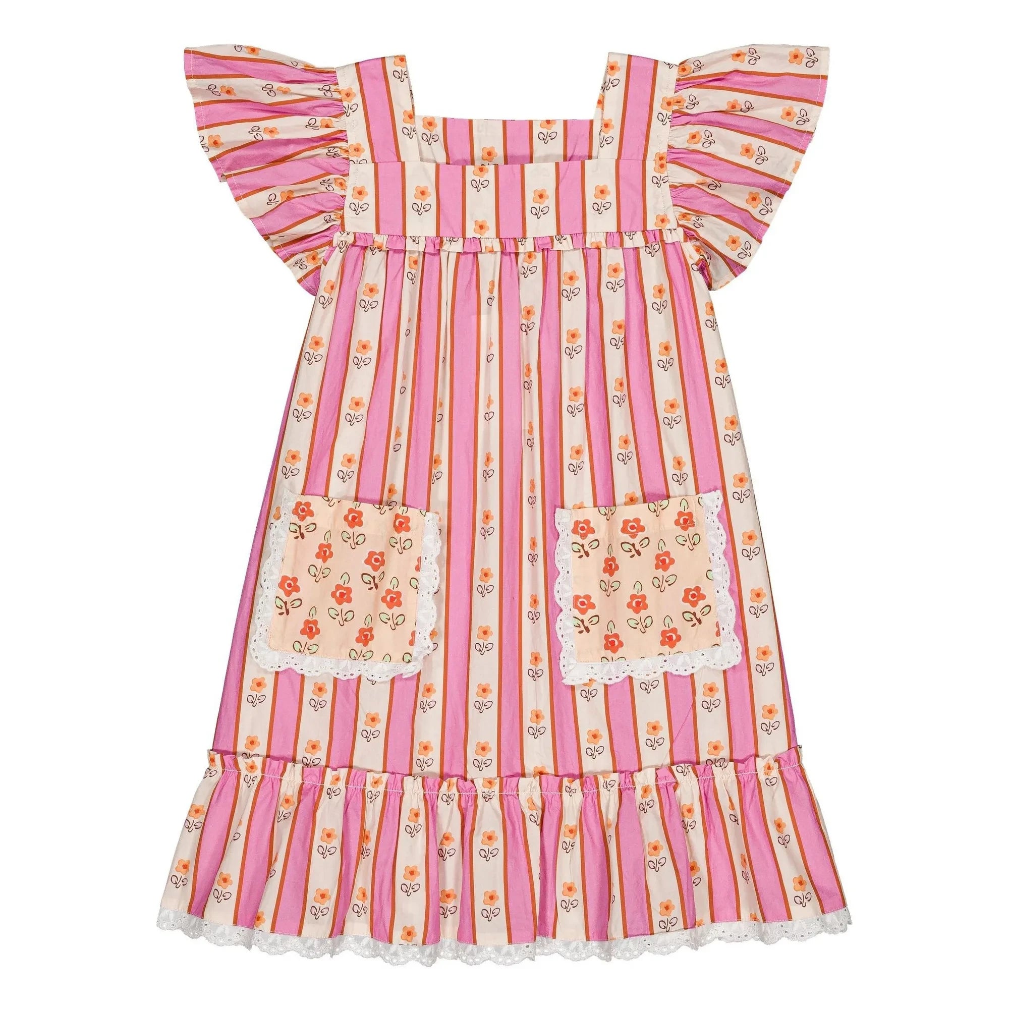 Hola Simone - Vestido de rayas Karinette | Rosa