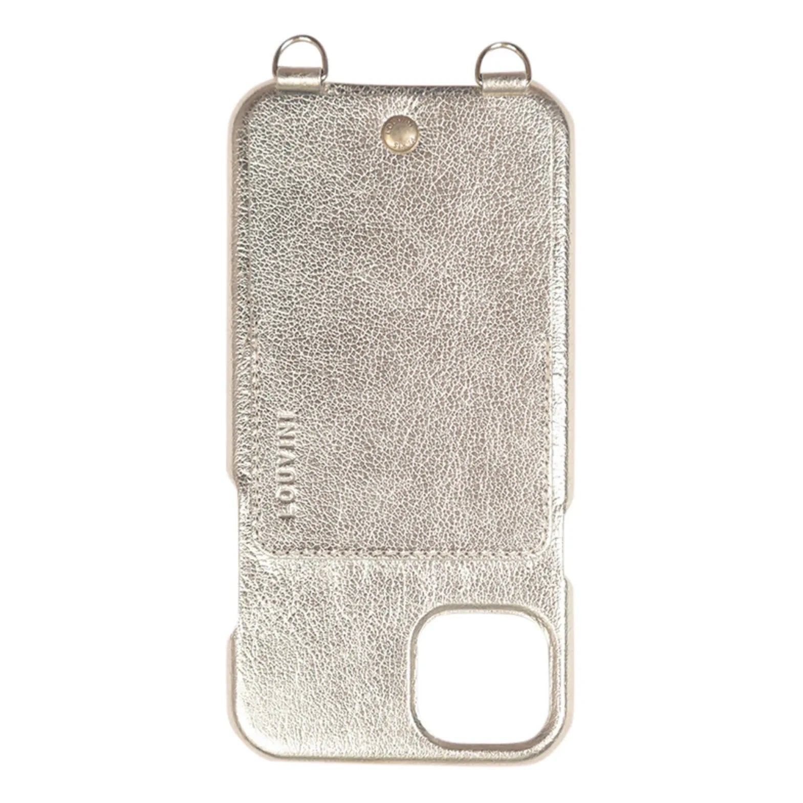 Louvini - Funda de piel metálica Lou para iPhone | Oro