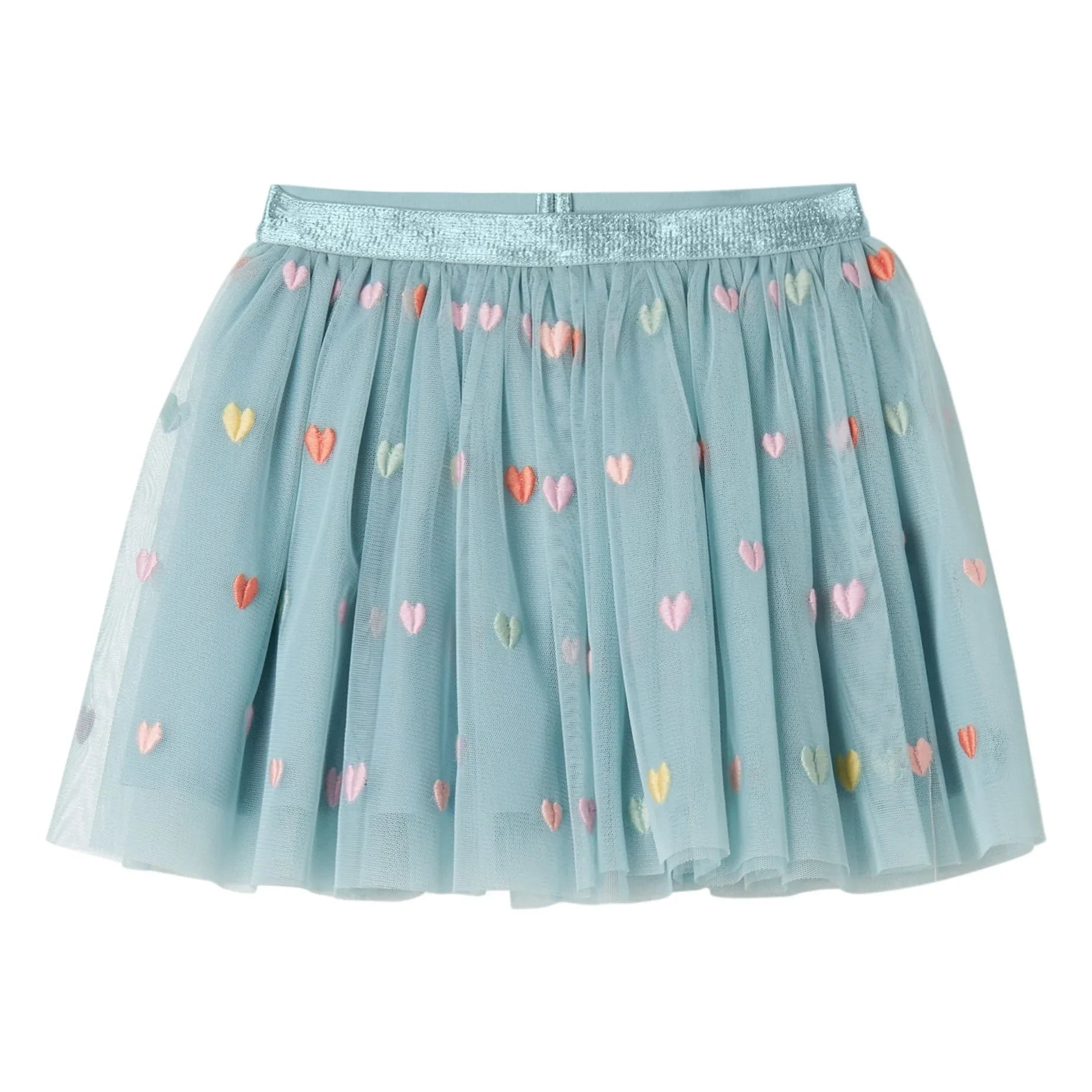 Stella McCartney Kids - Falda de tul con corazón | Turquesa