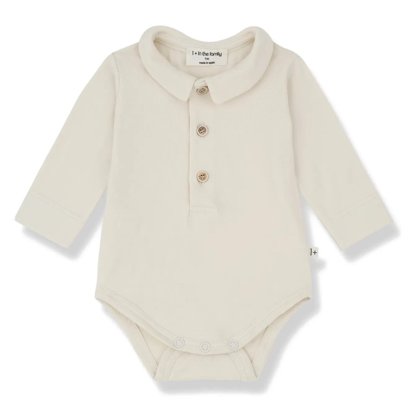 1+ in the family - Lyon Organik Pamuklu Polo Body | Ekru