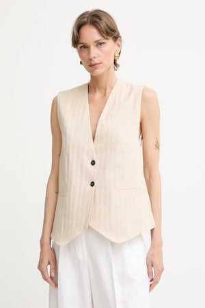 Max&Co. chaleco de lino para mujer MCOCANZONE