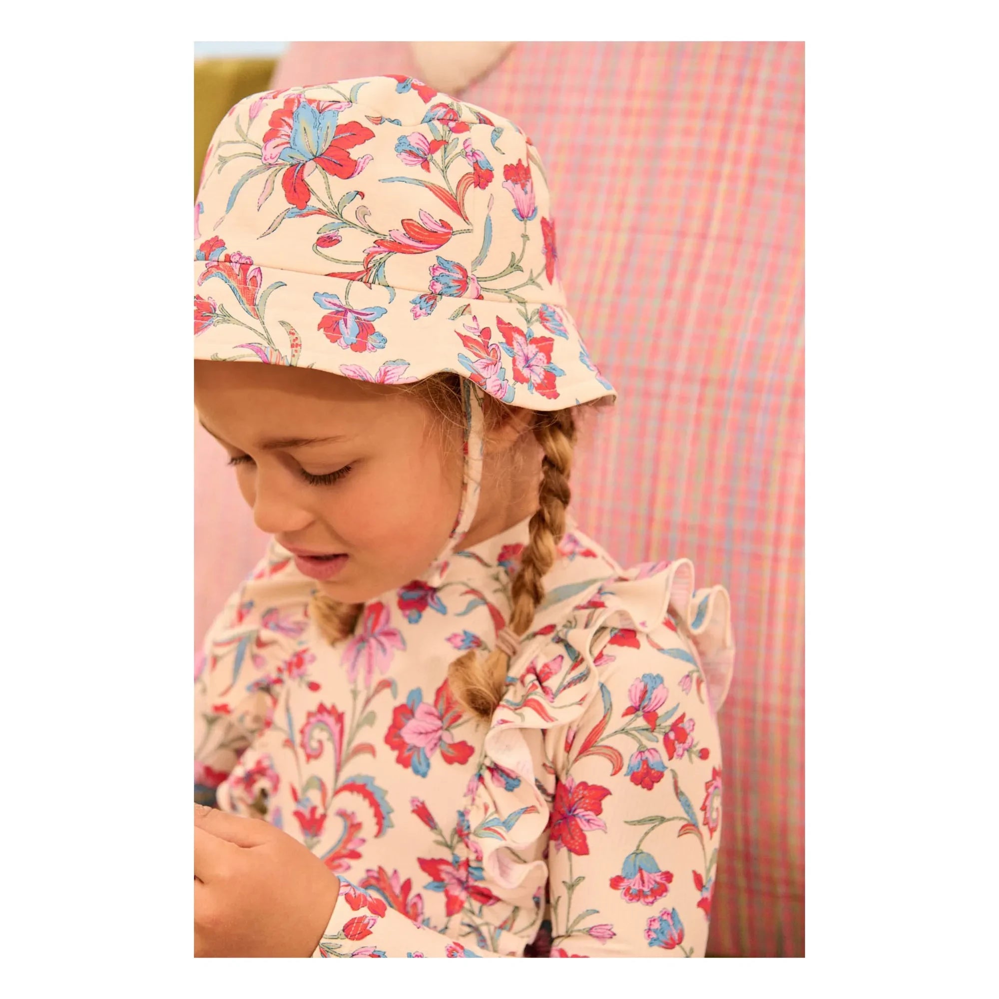 Louise Misha - Gorro de baño Devy Fleuri de fibra reciclada | Crudo