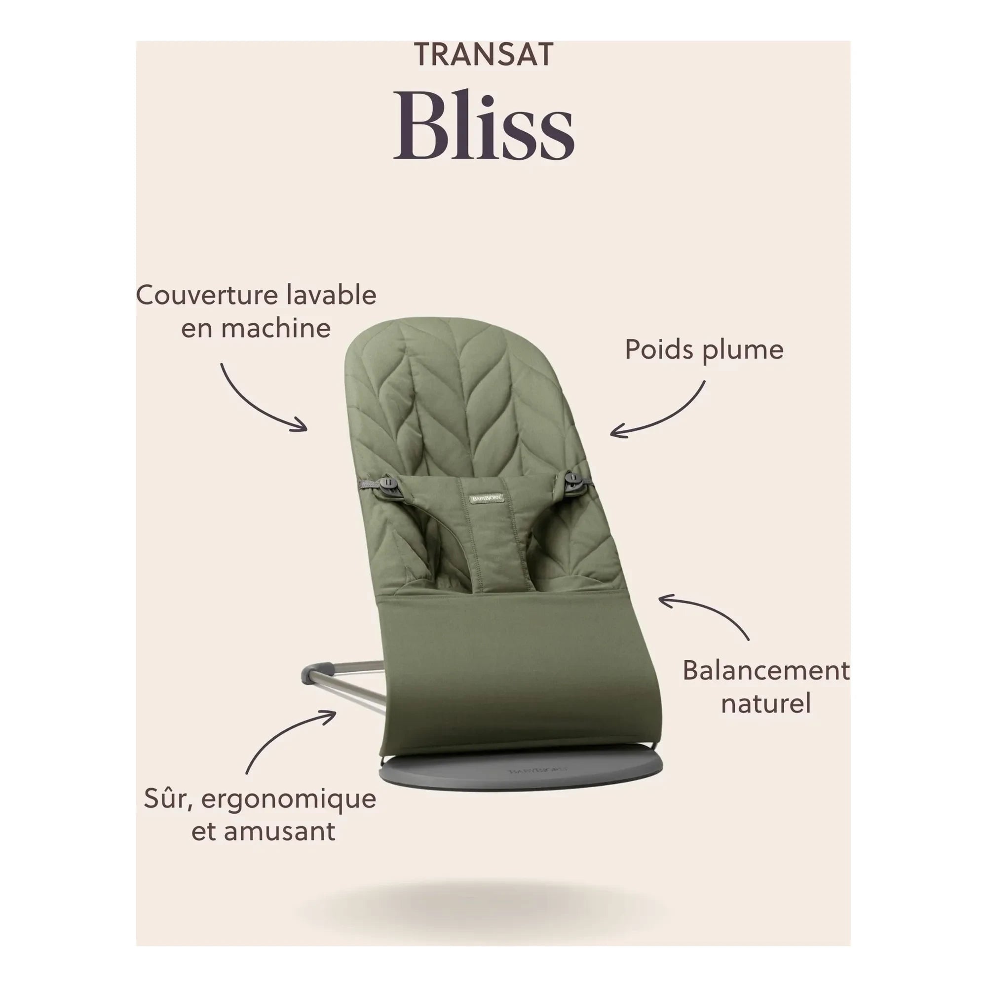 BabyBjörn - Hamaca Bliss de tejido de punto 3D | Gris arena