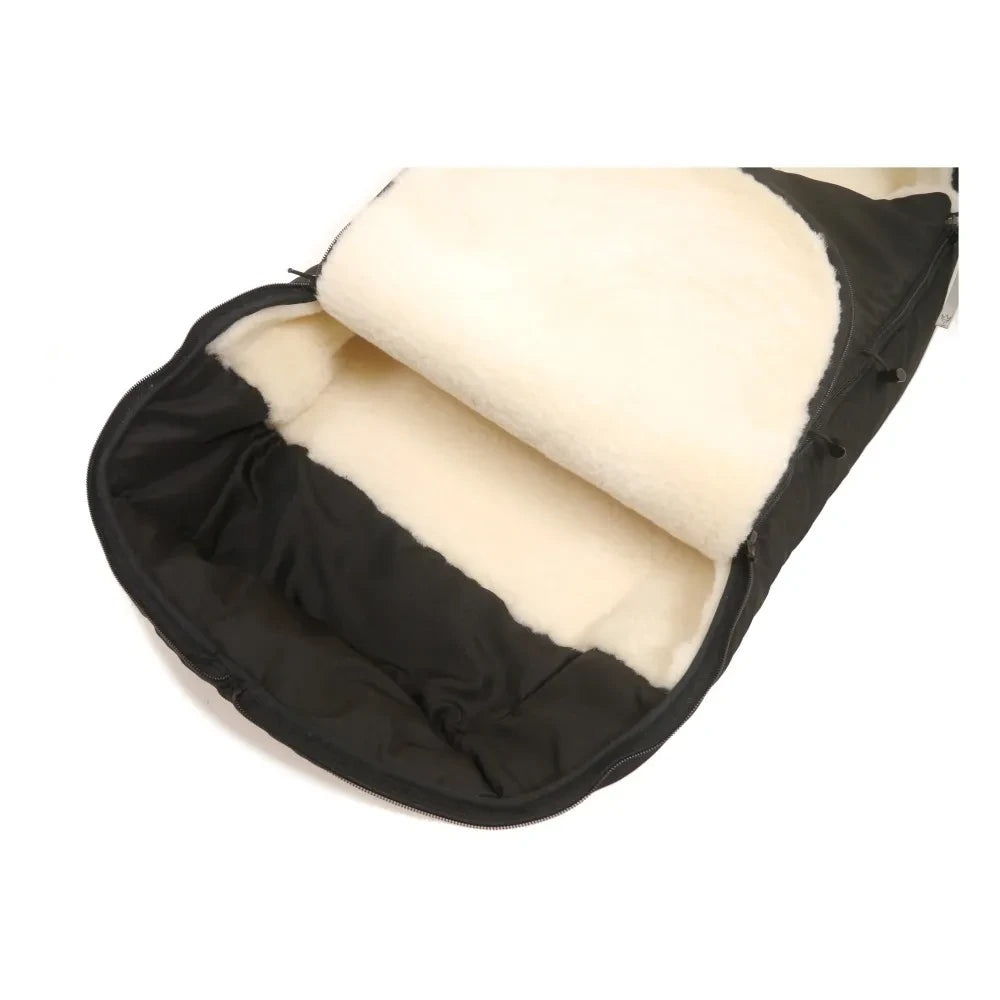 Kaiser - Saco de piel de oveja prémium para pies | Negro