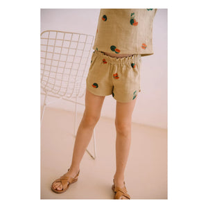 Studio Bohème - Short Georgette Gasa de Algodón Orgánico con Estampado de Sandía | Salvia