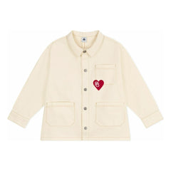 Petit Bateau - Chaqueta Corazón con Costuras Vistas | Crudo