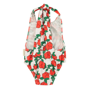 Piupiuchick - Bañador texturizado tipo halter, Rosas, Fibras recicladas | Crudo