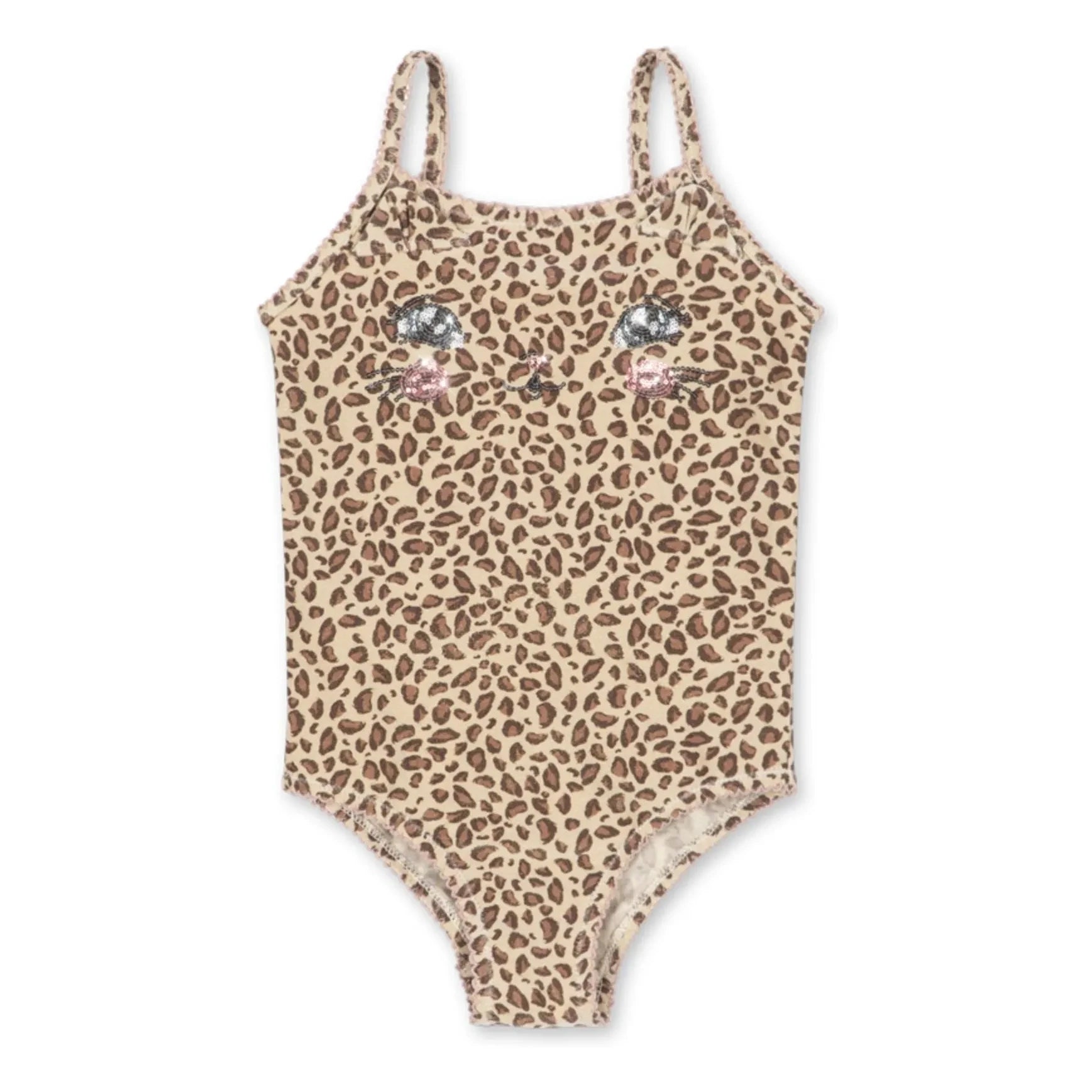 Konges Sløjd - Traje de baño de leopardo para gatos de fibras recicladas | Beige