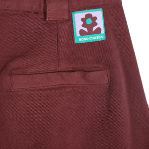 Bobo Choses - Pantalón Ancho de Algodón | Marrón Oscuro