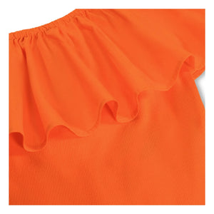 Molo - Rebecca Parte superior de volantes asimétricos de algodón orgánico | Naranja