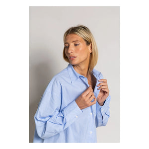 Smallable Woman - Vestido Camisero Rayado Lydie | Azul Claro
