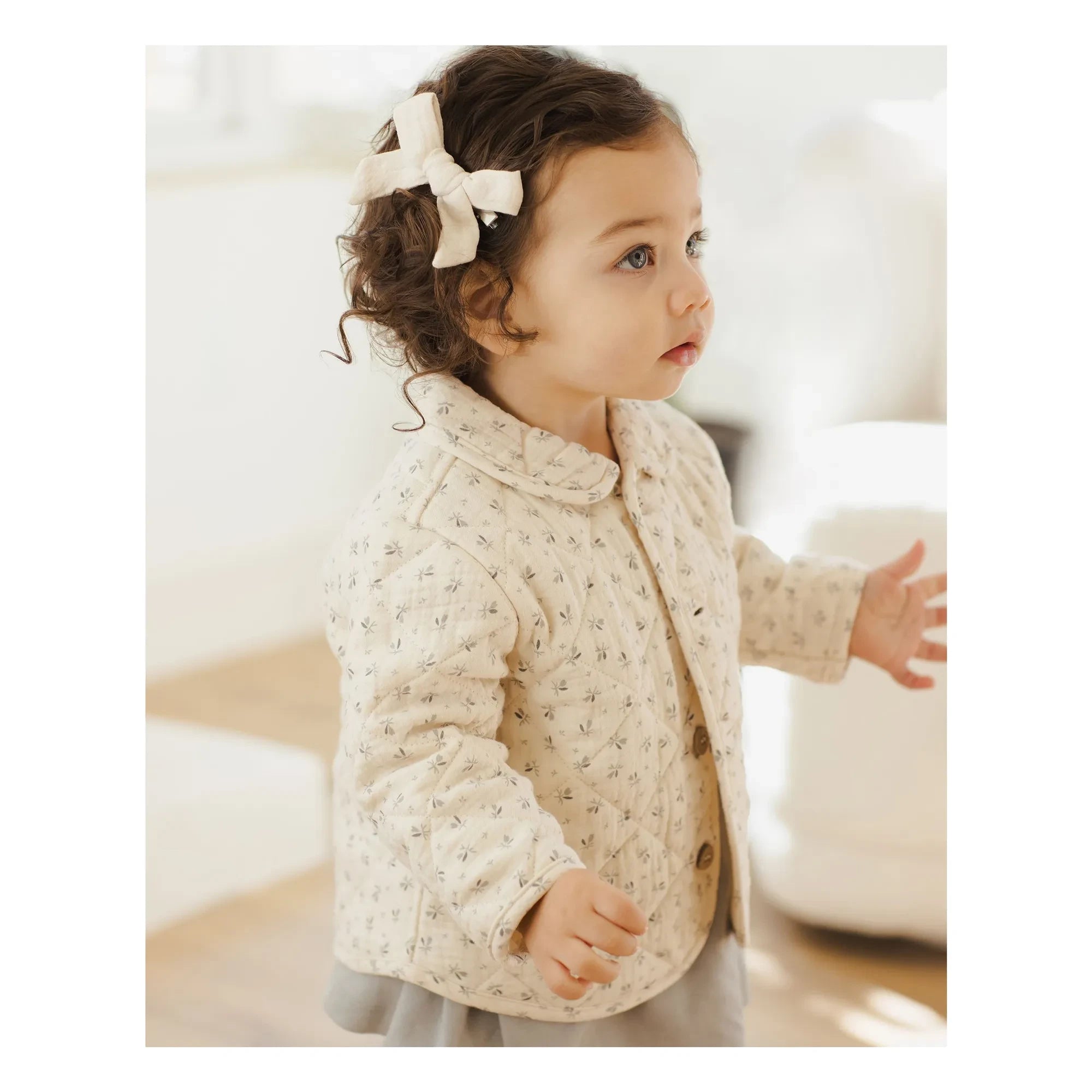 Quincy Mae - Chaqueta acolchada Fleurie de gasa de algodón orgánico | Crudo