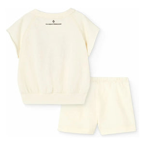 The Animals Observatory - Conjunto de top y pantalón corto de alpaca de algodón orgánico Mes Amis | Blanco