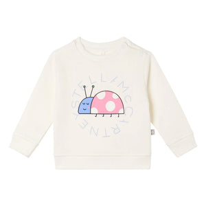 Stella McCartney Kids - Sudadera de algodón orgánico Coccinelle | Marfil
