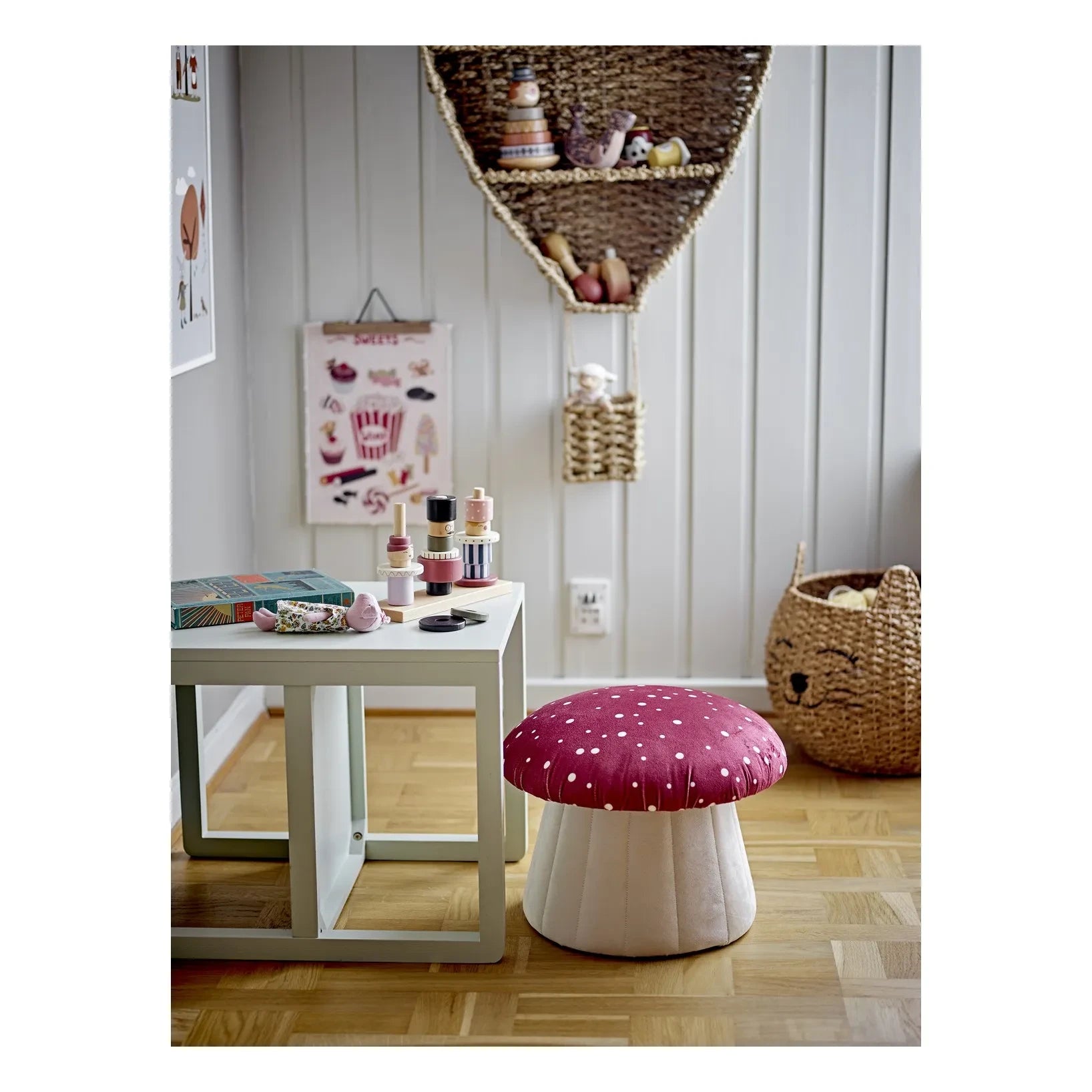 Bloomingville Mini - Lue Mantar Puf | Kırmızı