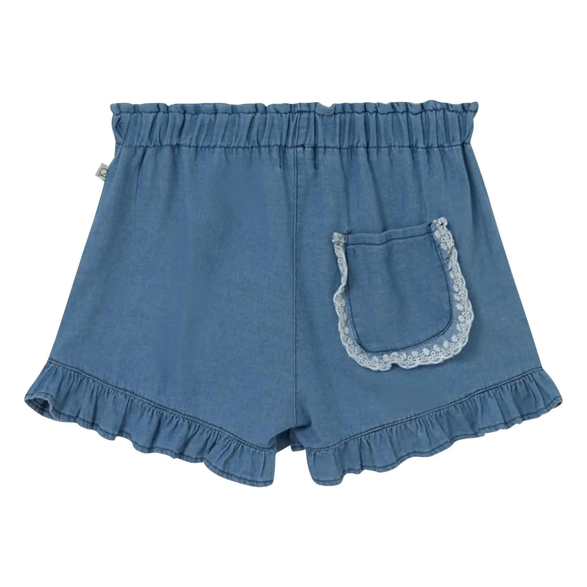 Cozmo - Shorts vaqueros azules con volantes Sienna