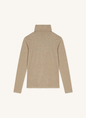 Petit Bateau - Suéter de cuello cisne | Beige jaspeado