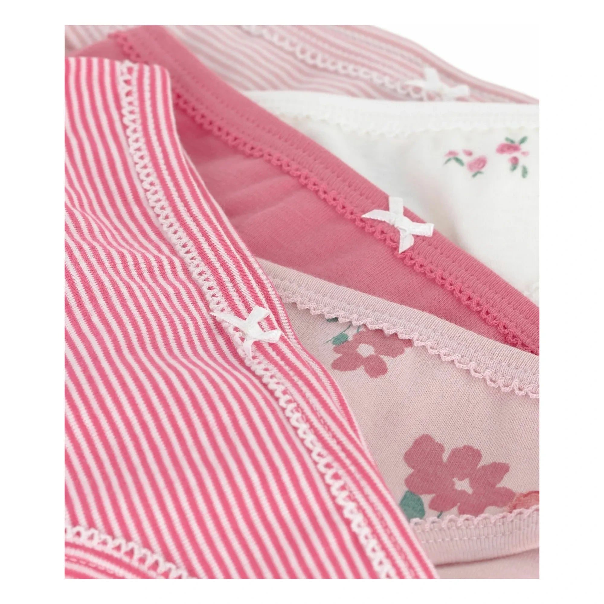 Petit Bateau - Set de 5 bragas de rayas | Rosa