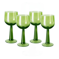 HKliving - Juego de vasos The Emeralds - Set de 4 | Amarillo verdoso