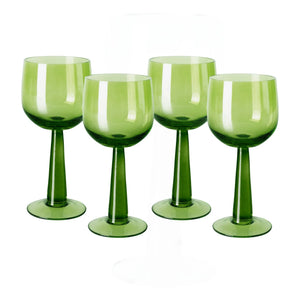 HKliving - Juego de vasos The Emeralds - Set de 4 | Amarillo verdoso