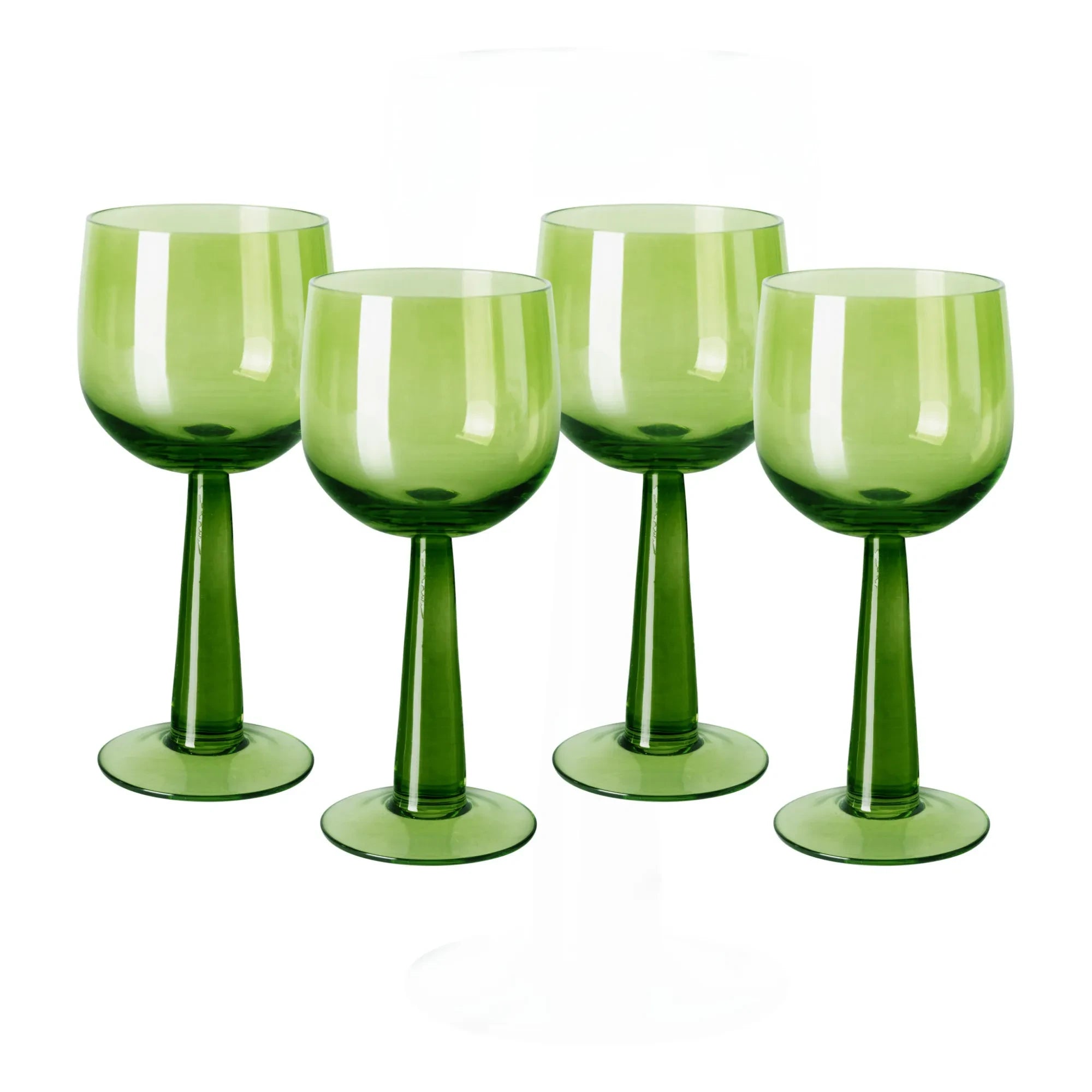 HKliving - Juego de vasos The Emeralds - Set de 4 | Amarillo verdoso