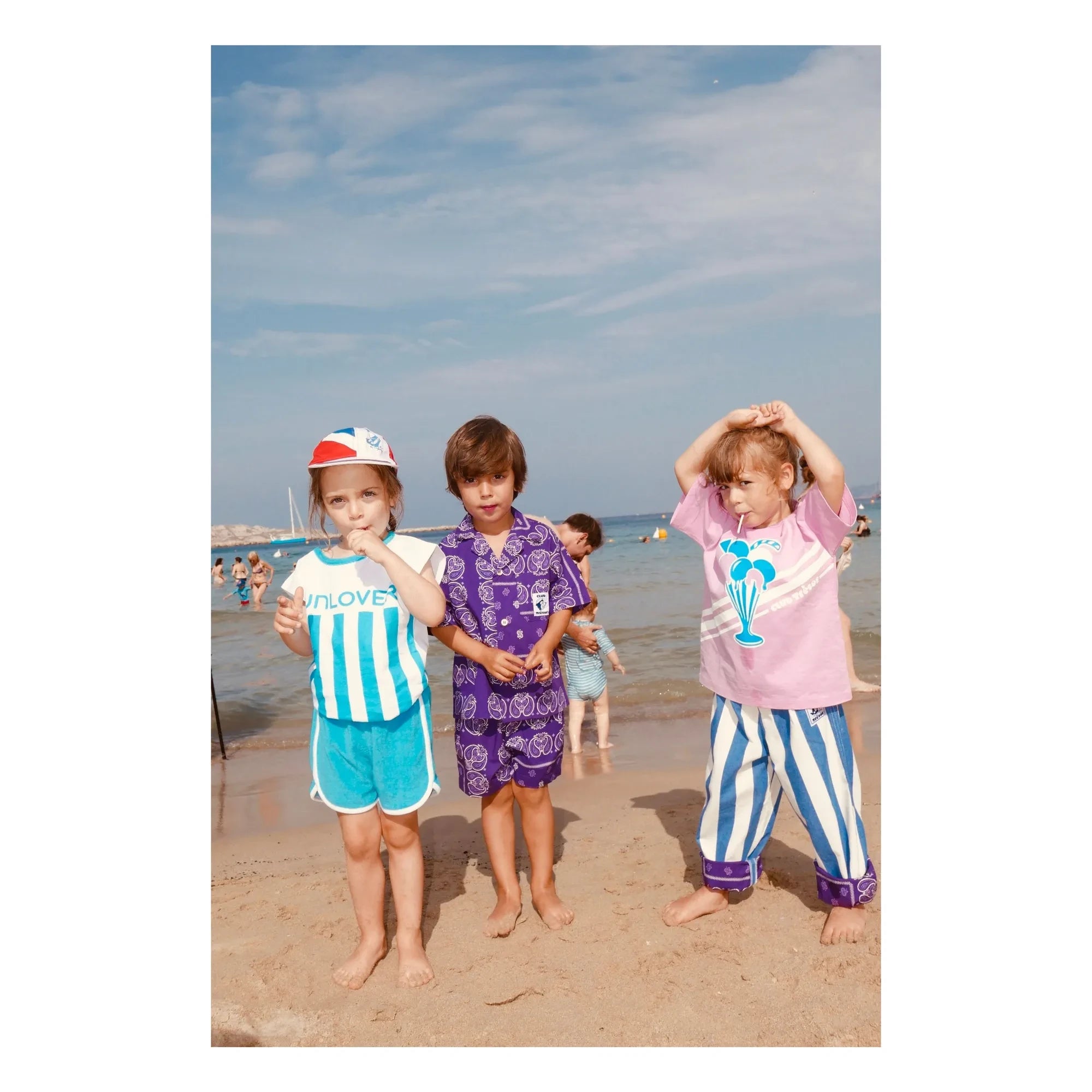 Club Trésor - Conjunto de camisa y pantalón corto de popelina Cassis | Morado