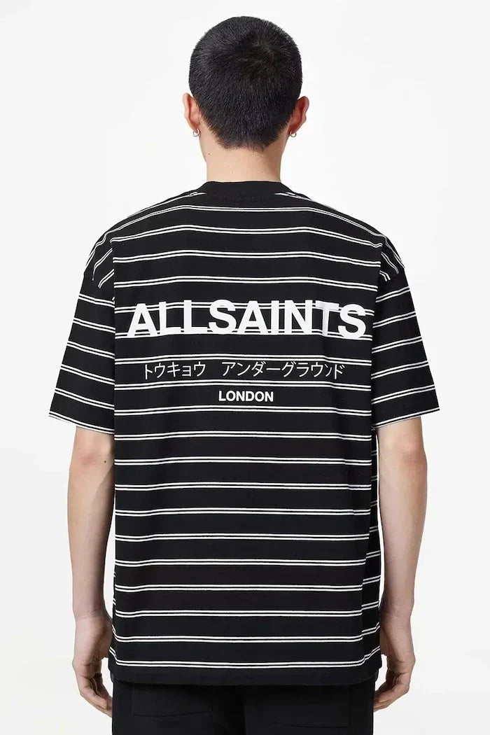 Camiseta de hombre de algodón con rayas UNDERGRND de AllSaints