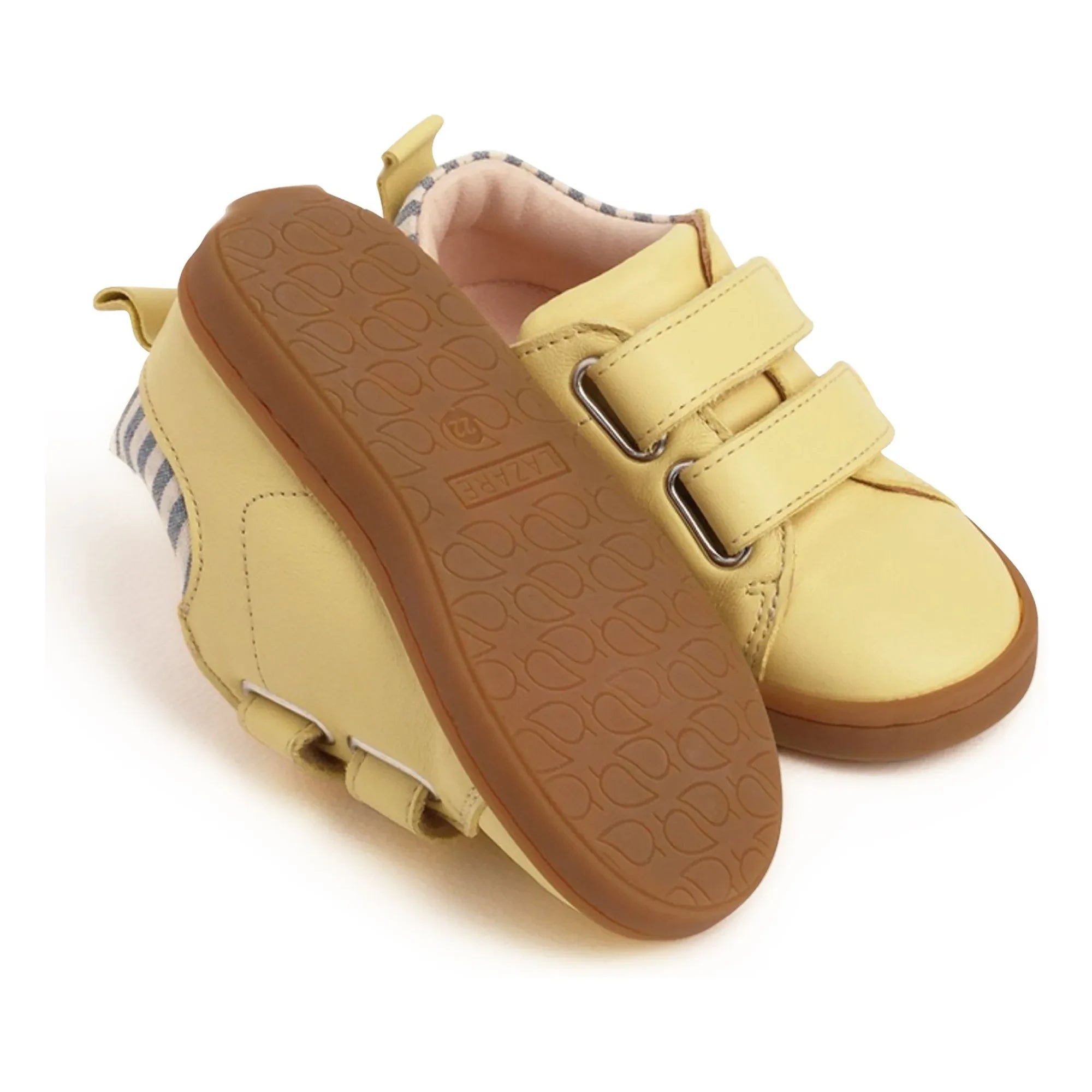 Zapatillas envejecidas a rayas Lazare - Mahaut | Amarillo pálido