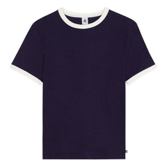Petit Bateau - Camiseta Nervada Icónica | Azul Marino