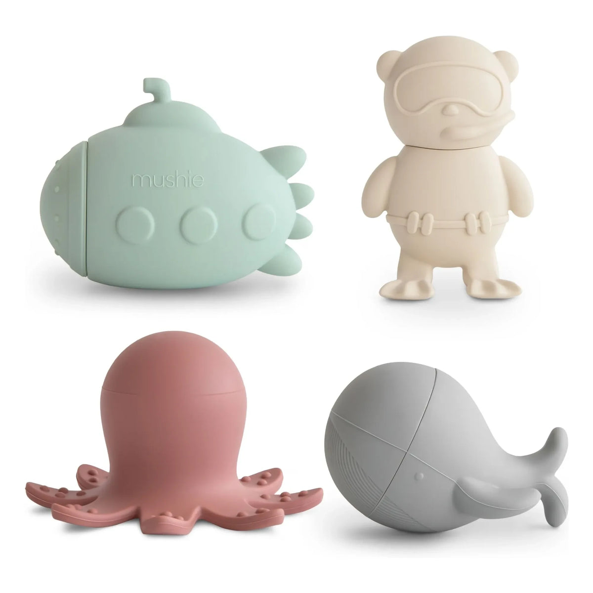 Mushie - Juguetes de baño de animales marinos - Set de 4