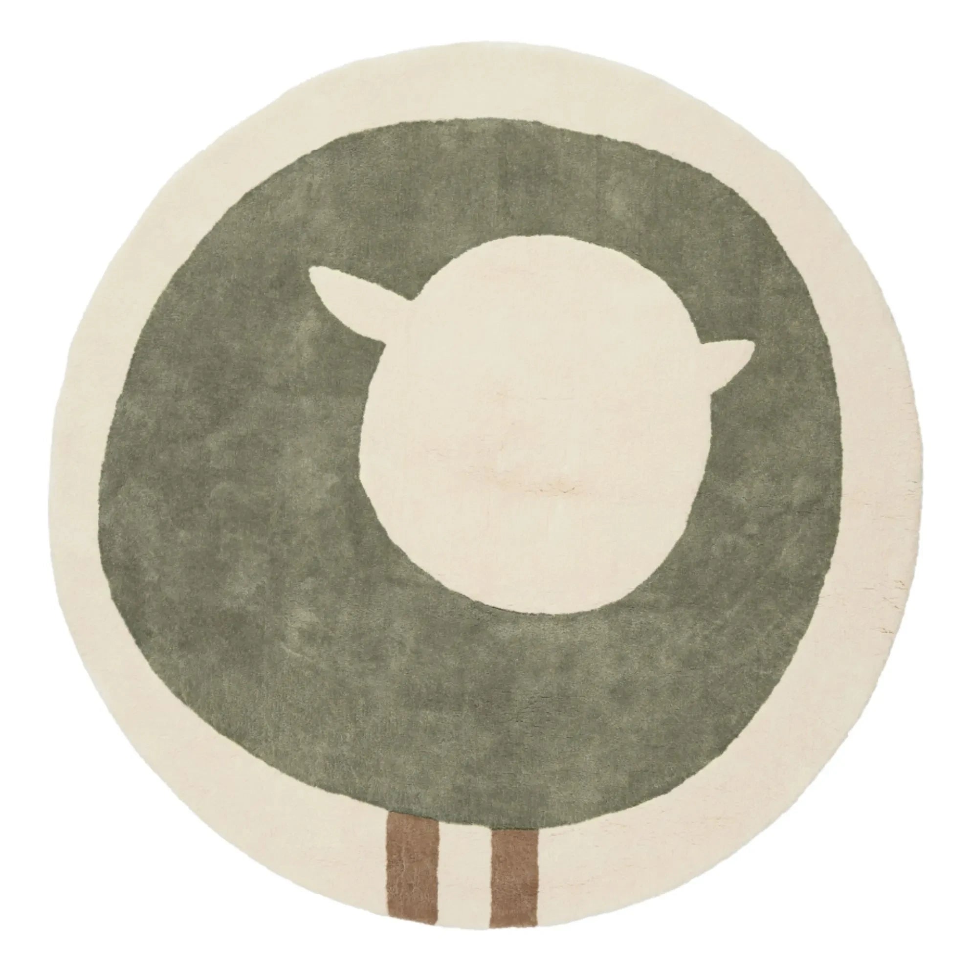 Bleuu-studio - Alfombra redonda de oveja | Caqui
