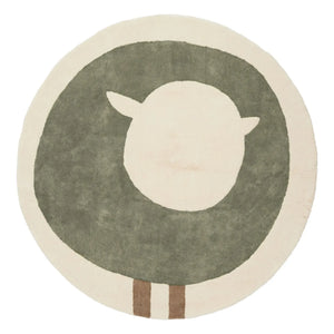 Bleuu-studio - Alfombra redonda de oveja | Caqui