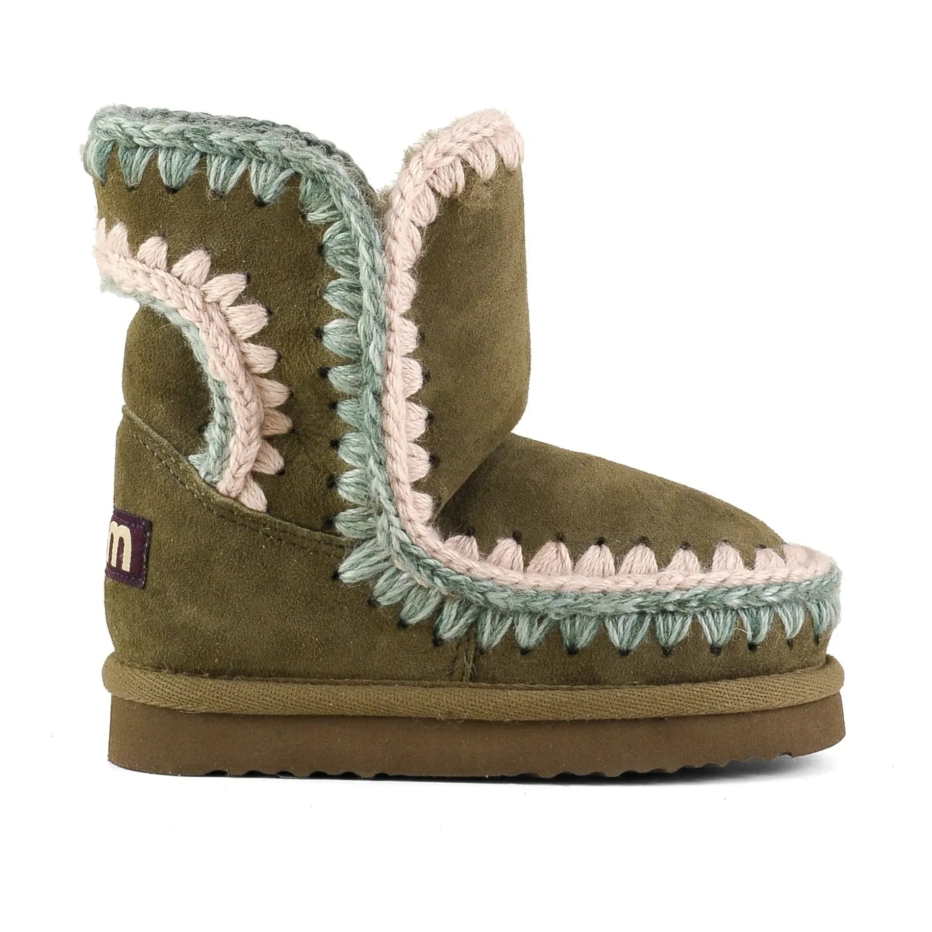 Mou - Botas de ante estilo esquimal con pespuntes decorativos | Caqui
