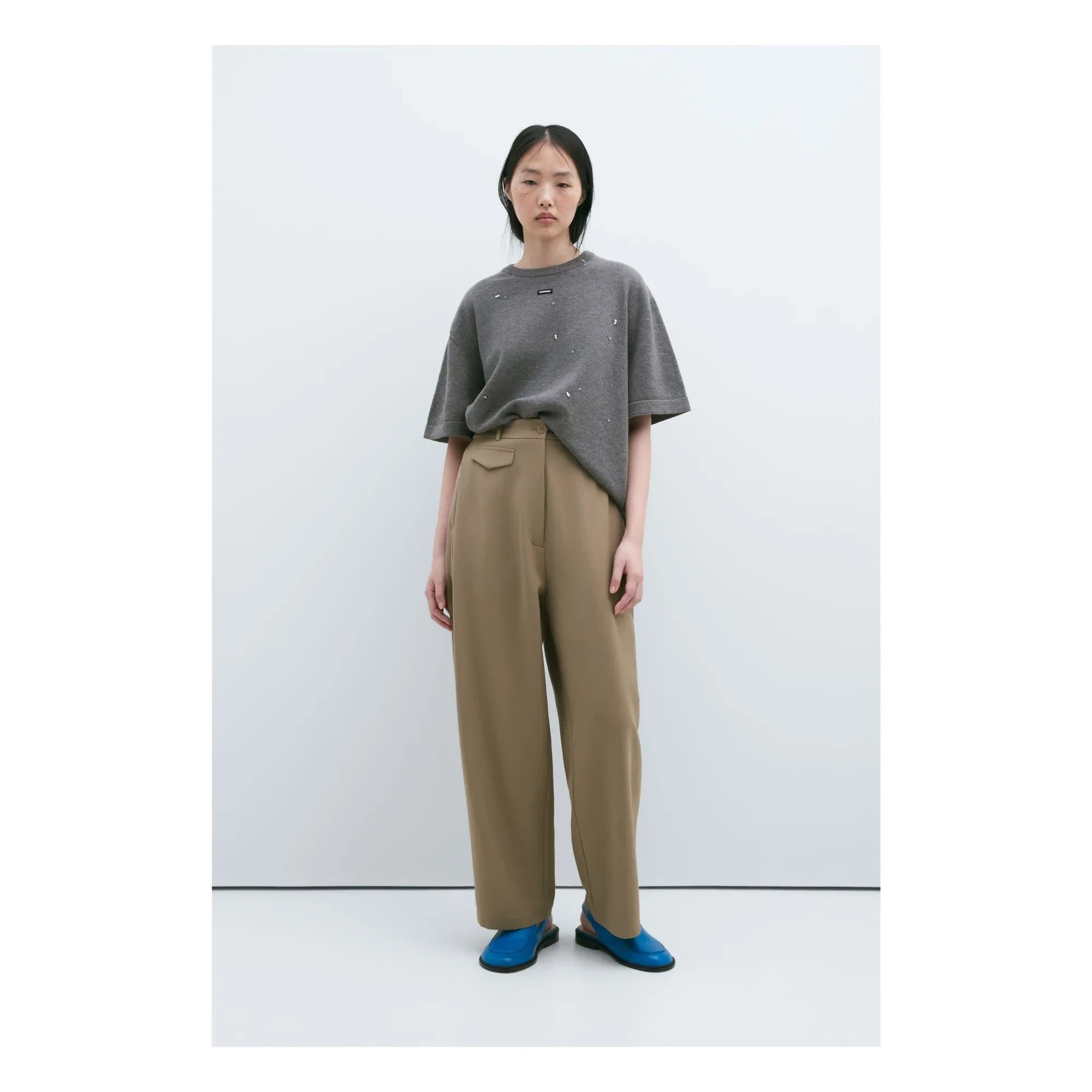 Cordera - Pantalones de Lana Virgen con Bolsillos | Camel