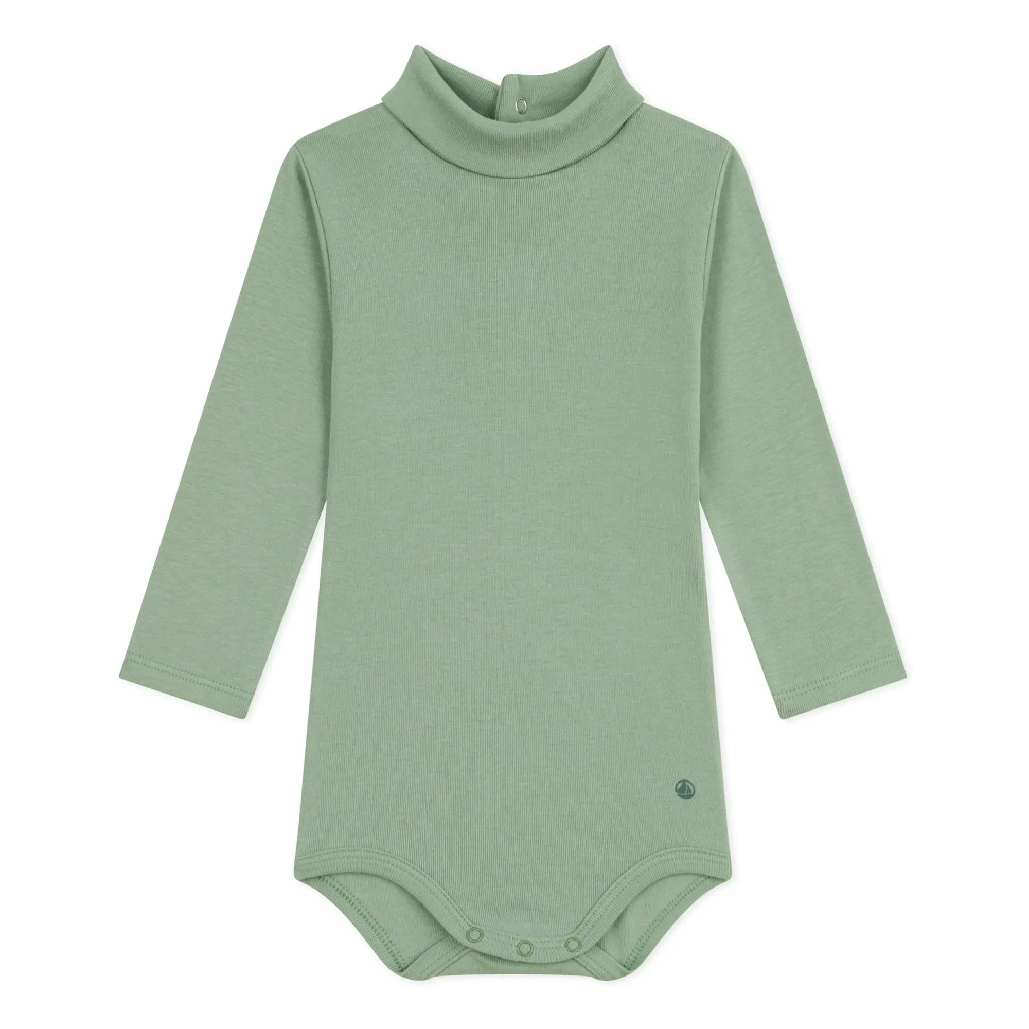 Petit Bateau - Body de algodón orgánico de cuello alto | Salvia