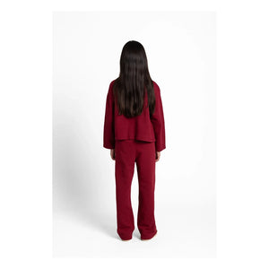 Camiseta Smallable Kid - Peony de algodón orgánico | Rojo cereza